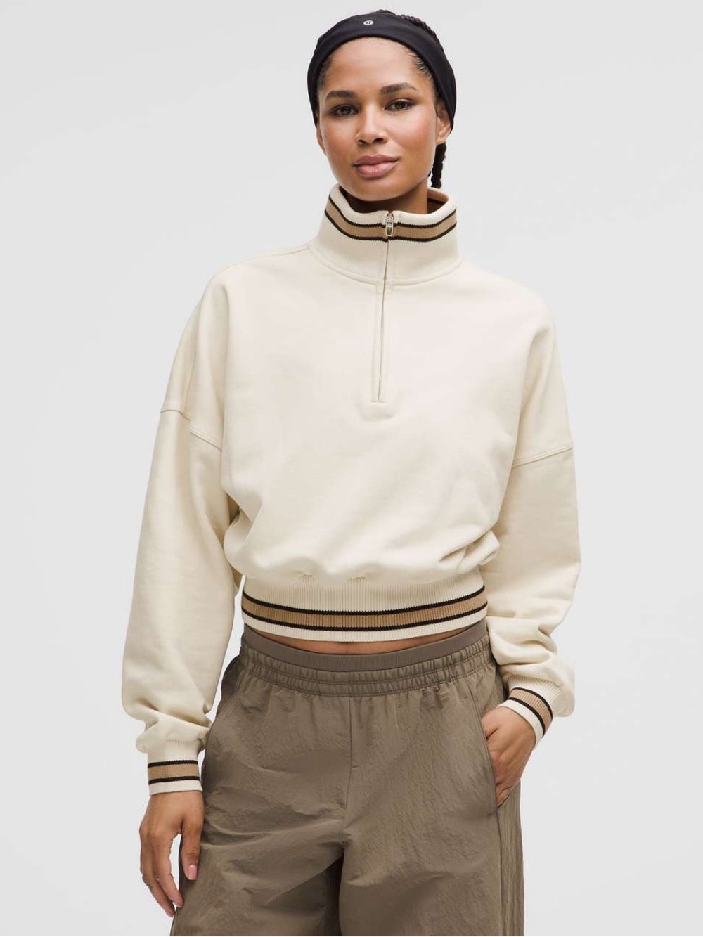 Lululemon Perfectly Oversized Ringer Funnel-Neck Half Zip